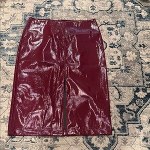 GAP Patent Leather Maroon Pencil Skirt